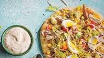 Chicken Cobb Salad Naan Flatbread Recipe Chicken Cobb Salad Naan Flatbread Recipe