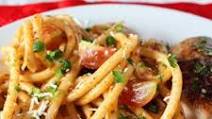 Pan fried chicken breast & Minced meat spaghetti Pan fried chicken breast & Minced meat spaghetti
