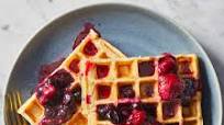 Overnight Waffles with Mixed-Berry Compote Overnight Waffles with Mixed-Berry Compote