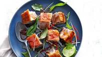 Pork belly with caramel dressing Pork belly with caramel dressing