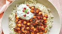 Chole with cumin rice & raita Chole with cumin rice & raita