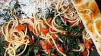 Kale and Tomato Spaghetti with Capers and Homemade Focaccia Kale and Tomato Spaghetti with Capers and Homemade Focaccia
