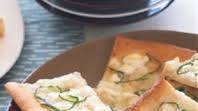 White Four-Cheese Pizza with Basil and Garlic White Four-Cheese Pizza with Basil and Garlic