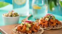 Tostadas de Camarones al Pastor Tostadas de Camarones al Pastor