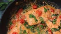 Creamy Skillet Salmon: 15 minutes, Paleo & Whole30! Creamy Skillet Salmon: 15 minutes, Paleo & Whole30!