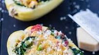 Low Carb Spinach Chicken Stuffed Spaghetti Squash Low Carb Spinach Chicken Stuffed Spaghetti Squash