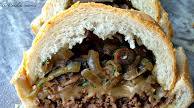 Mushroom Swiss Cheeseburger Stuffed French Bread Mushroom Swiss Cheeseburger Stuffed French Bread