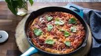 Hot Sausage Cast-Iron Skillet Pan Pizza Hot Sausage Cast-Iron Skillet Pan Pizza