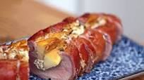 Barbecued apple and Boursin-stuffed pork fillet Barbecued apple and Boursin-stuffed pork fillet