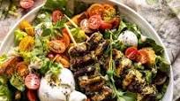 Pesto Chicken Caesar Salad with Tomatoes and Burrata Pesto Chicken Caesar Salad with Tomatoes and Burrata