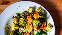 Spinach and Adzuki Bean Curry with Roasted Vegetables Spinach and Adzuki Bean Curry with Roasted Vegetables