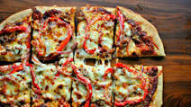 Spicy Three Cheese and Italian Sausage Red Pepper Pizza Spicy Three Cheese and Italian Sausage Red Pepper Pizza
