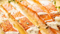 Pan Seared Salmon with Mustard Cream Sauce Pan Seared Salmon with Mustard Cream Sauce
