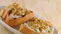 Gorgonzola, Olive and Garlic Bruschetta Gorgonzola, Olive and Garlic Bruschetta