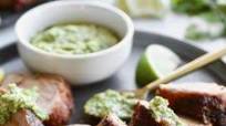 Grilled Pork Tenderloin with Avocado Green Sauce Grilled Pork Tenderloin with Avocado Green Sauce
