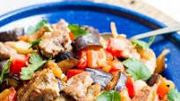Pan-Fried Pork Loin with Eggplant & Tomatoes Pan-Fried Pork Loin with Eggplant & Tomatoes