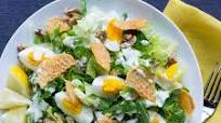 Egg & Walnut Caesar Salad with Parmesan Crisps & Creamy Dressing Egg & Walnut Caesar Salad with Parmesan Crisps & Creamy Dressing