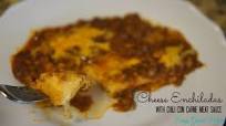 Cheese Enchilladas with Chili Con Carne Meat Sauce Cheese Enchilladas with Chili Con Carne Meat Sauce
