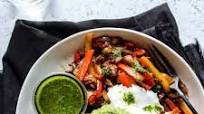 Shrimp Fajita Bowls & Green Chile Chimichurri Sauce Shrimp Fajita Bowls & Green Chile Chimichurri Sauce