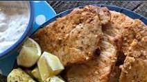Broiled Pork Chops & Zucchini with Greek Yogurt Sauce Broiled Pork Chops & Zucchini with Greek Yogurt Sauce