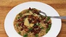 Pea and Rice Soup with Crispy Pork Belly Pea and Rice Soup with Crispy Pork Belly