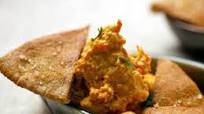 Red Pepper Hummus with Toasted Pita Triangles Red Pepper Hummus with Toasted Pita Triangles