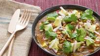 Pork & Tomatillo Pozole with Hominy, Avocado & Radishes Pork & Tomatillo Pozole with Hominy, Avocado & Radishes