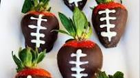 Chocolate Dipped Football Strawberries: Chocolate Dipped Football Strawberries: