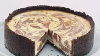 Chocolate swirled baked cheesecake Chocolate swirled baked cheesecake