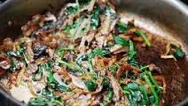 Sautéed Spinach, mushrooms, and caramelized onions Sautéed Spinach, mushrooms, and caramelized onions