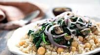 Bulgur Bowl With Spinach, Mushrooms and Dukkah Bulgur Bowl With Spinach, Mushrooms and Dukkah