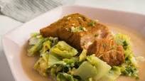 Curry Crusted Salmon with Chili Braised Napa Cabbage Curry Crusted Salmon with Chili Braised Napa Cabbage
