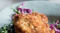 Crumbed pork loin chops with kimchi Crumbed pork loin chops with kimchi