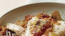 Slow-Cooked Swordfish with Creamy Fennel-Tomato Sauce Slow-Cooked Swordfish with Creamy Fennel-Tomato Sauce
