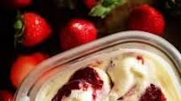 Sweet Cream Ice Cream with Roasted Strawberry Jam Swirl Sweet Cream Ice Cream with Roasted Strawberry Jam Swirl