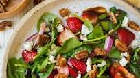 Strawberry Spinach Salad with Candied Pecans Feta and Balsamic Vinaigrette Strawberry Spinach Salad with Candied Pecans Feta and Balsamic Vinaigrette