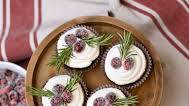 Sugared Cranberries and Rosemary Holly Cupcakes Sugared Cranberries and Rosemary Holly Cupcakes