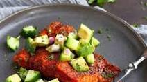 Blackened Air Fryer Salmon with Cucumber-Avocado Salsa Blackened Air Fryer Salmon with Cucumber-Avocado Salsa