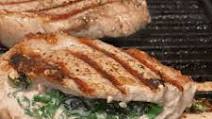 Grilled Stuffed Pork Chops with Cream Cheese and Spinach Grilled Stuffed Pork Chops with Cream Cheese and Spinach