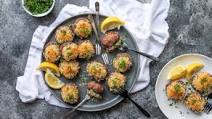 Vegan Crab & Cream Cheese-Stuffed Mushrooms Vegan Crab & Cream Cheese-Stuffed Mushrooms