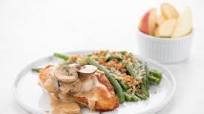 Kroger Health Chicken and Mushroom Sauce with Parmesan Green Beans and Apples stovetop cooking Kroger Health Chicken and Mushroom Sauce with Parmesan Green Beans and Apples stovetop cooking