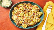 Chicken Sausage & Pesto Tortelloni with Saucy Tomato & Parmesan Chicken Sausage & Pesto Tortelloni with Saucy Tomato & Parmesan