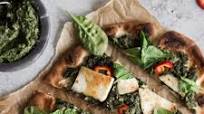 Saag Paneer Naan Pizza Saag Paneer Naan Pizza