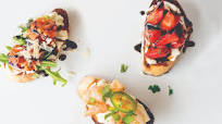 BLT, Garlic Shrimp and Strawberry Balsamic Bruschetta BLT, Garlic Shrimp and Strawberry Balsamic Bruschetta