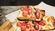 Roman-Style Pizza with Roasted Cherry Tomatoes and Cheese Roman-Style Pizza with Roasted Cherry Tomatoes and Cheese