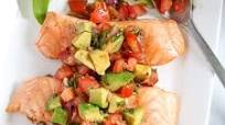 Grilled Salmon with Avocado Bruschetta Grilled Salmon with Avocado Bruschetta