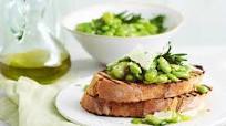 Broad bean and pecorino bruschetta Broad bean and pecorino bruschetta