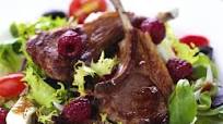 Lamb Chops with Raspberries and Greek Salad Lamb Chops with Raspberries and Greek Salad