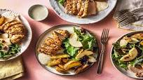 Parmesan-Crusted Pork Tenderloin with Potato Wedges and Apple Walnut Salad Parmesan-Crusted Pork Tenderloin with Potato Wedges and Apple Walnut Salad