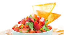 Strawberry Bruschetta with Cinnamon-Sugar Wonton Chips Strawberry Bruschetta with Cinnamon-Sugar Wonton Chips